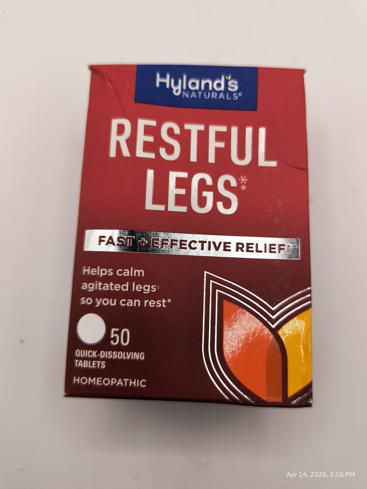Hyland’s Restful Legs Quick-Dissolving 50 Homeopathic Tablets Crawling Ex 10/26