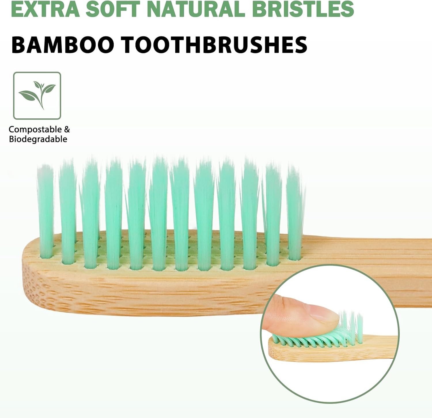 Bamboo Toothbrush Boar Bristles 100% Biodegradable and Natural 8 Pieces of One P