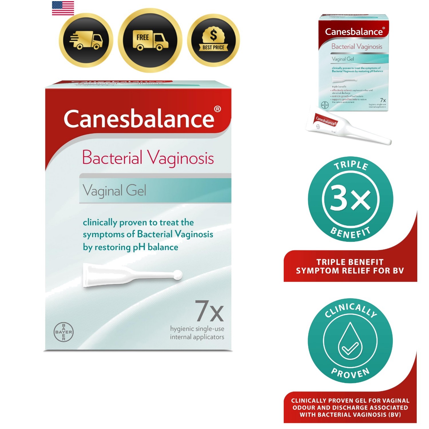 Relieves Odour & Discharge Associated with Bacterial Vaginosis, Triple Benefi…