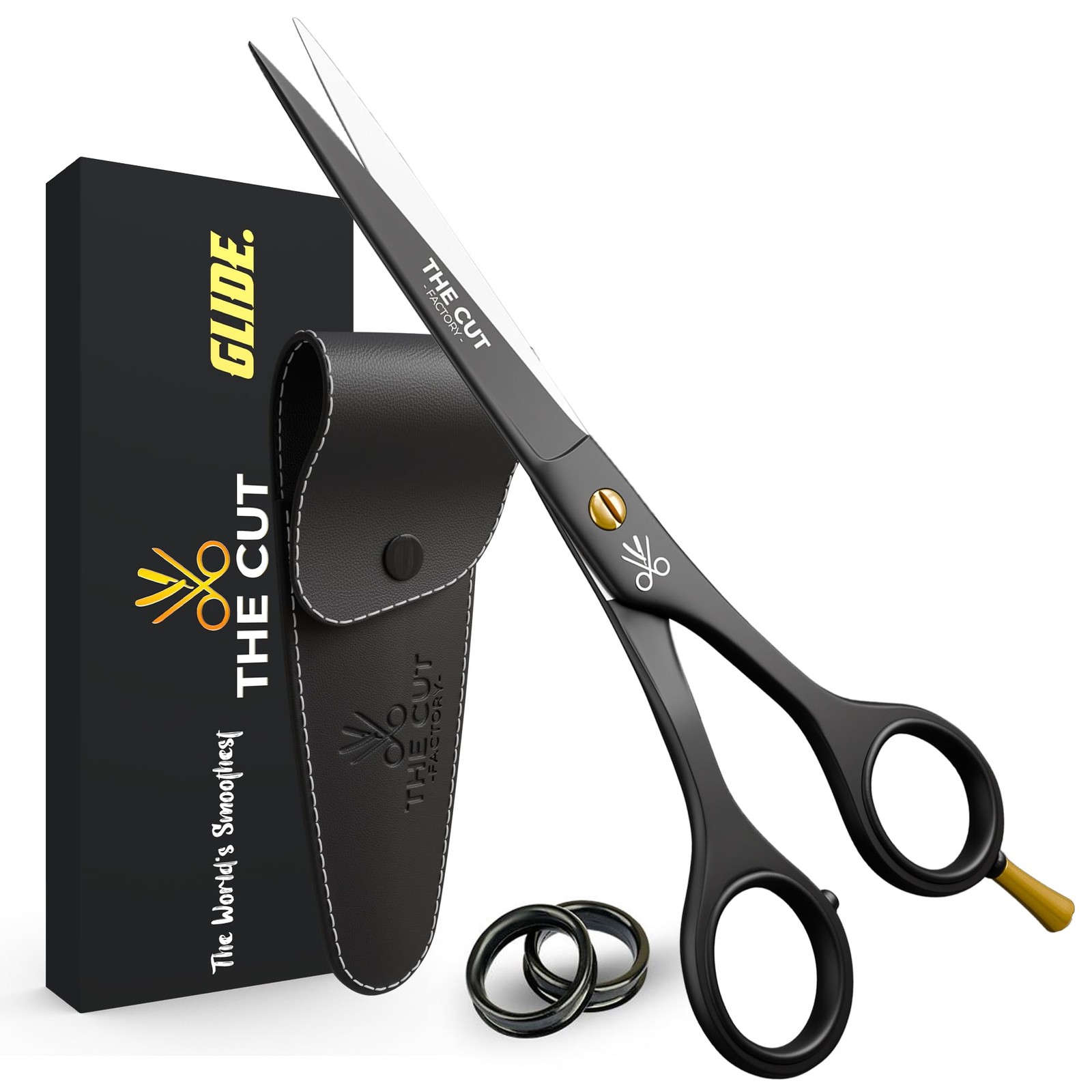 The Cut Factory® 6.5” Matte Black Luxury Hair Scissors – 6 Inches,