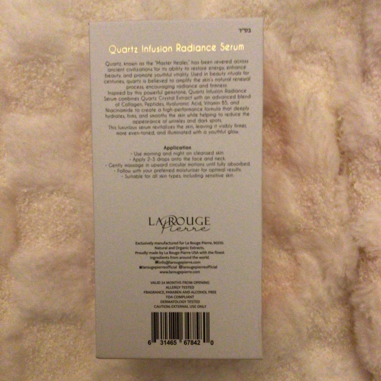La Rouge Pierre Quartz Collection Radiance Serum Hyaluronic Acid Face/Neck 40ml