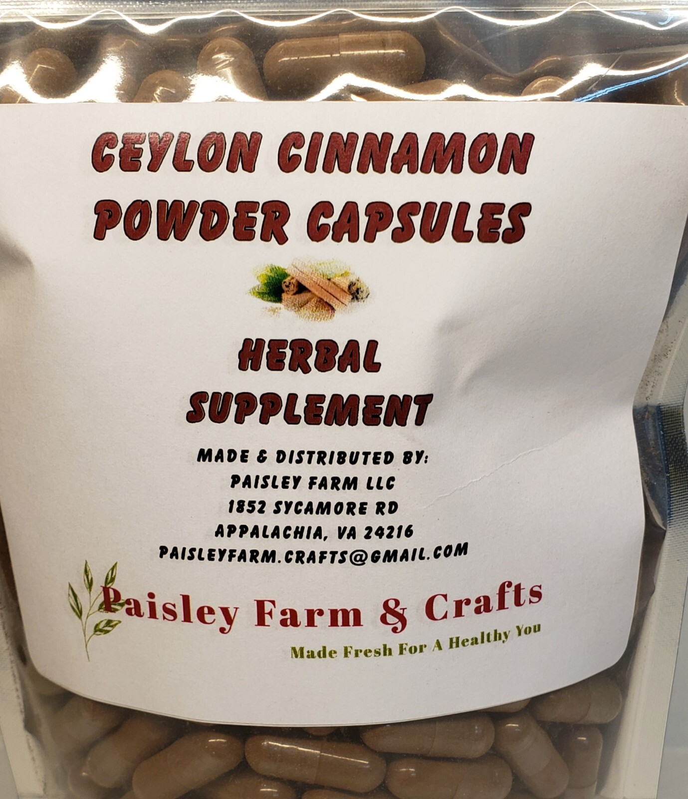 Ceylon Cinnamon Capsules 300 Ct – Made Fresh On Demand!