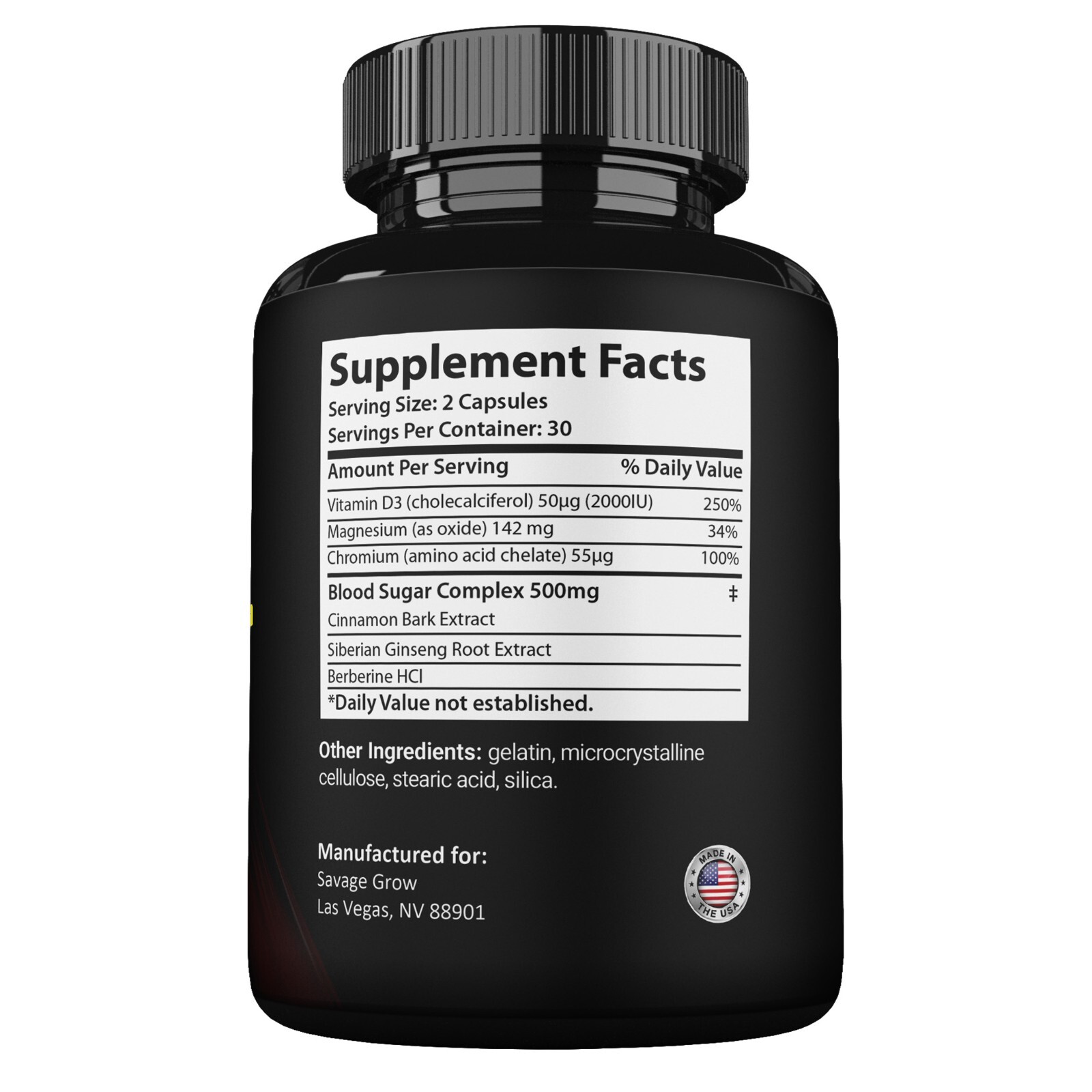 Savage Grow Capsules, Maximum Strength Supplement , Made in USA (3 Pack)
