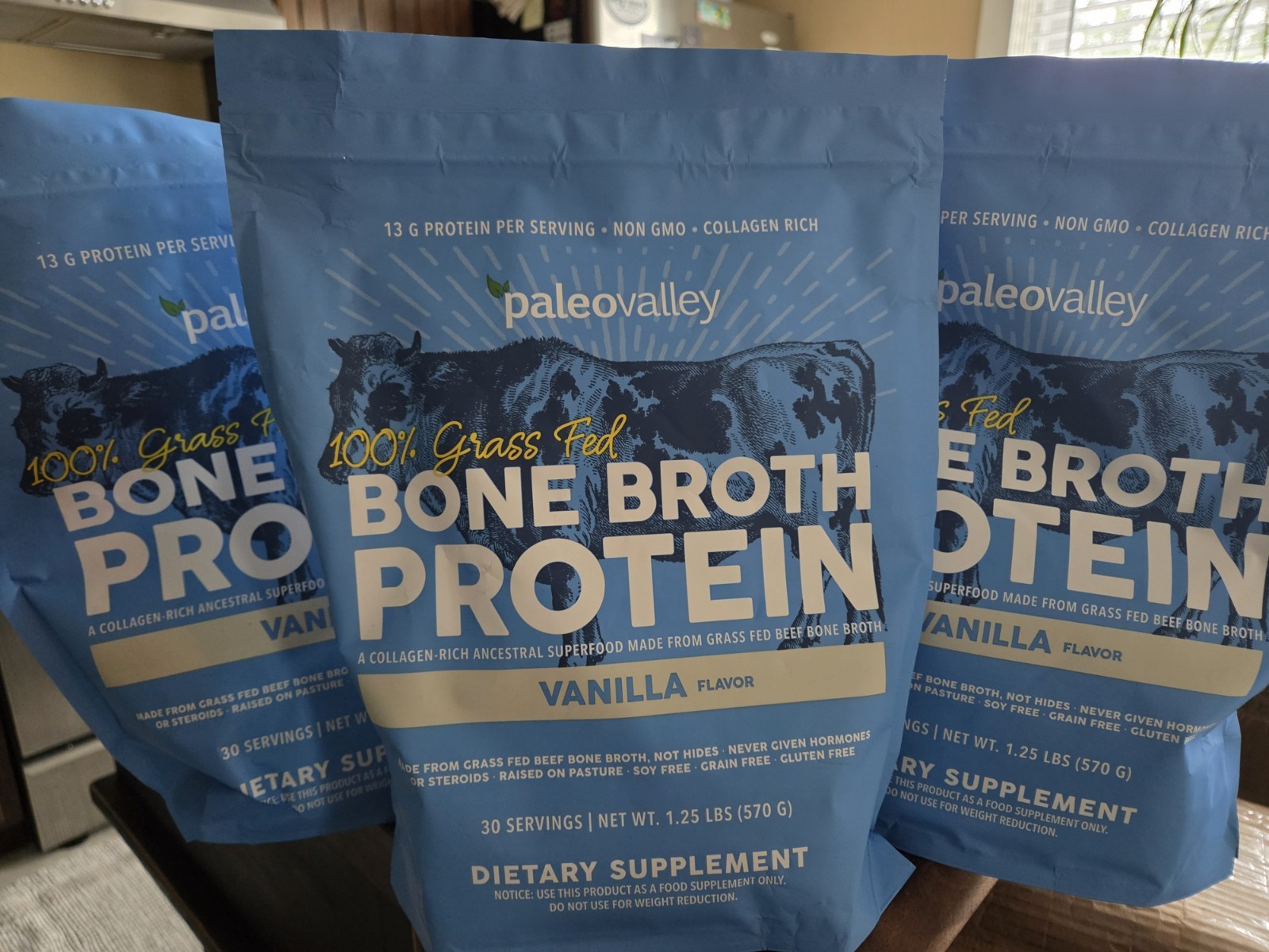 LOT OF 3 Paleovalley Vanilla Bone Broth Powder UNOPENED