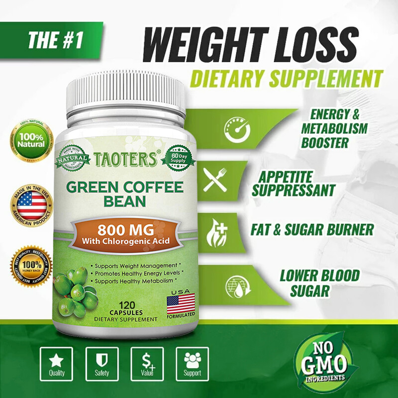 Green Coffee Bean 800mg Contains Chlorogenic Acid To Support Weight Management