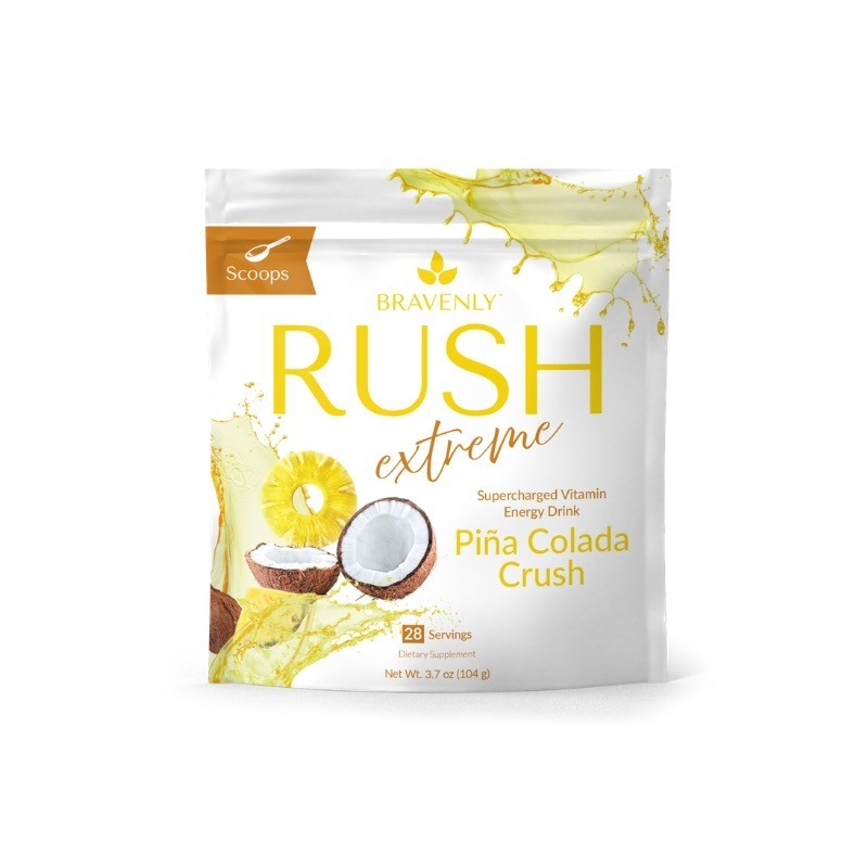 Bravenly Rush Extreme Pina Colada No Sugar Added Scoops 28 Servings🚚From USA🚚