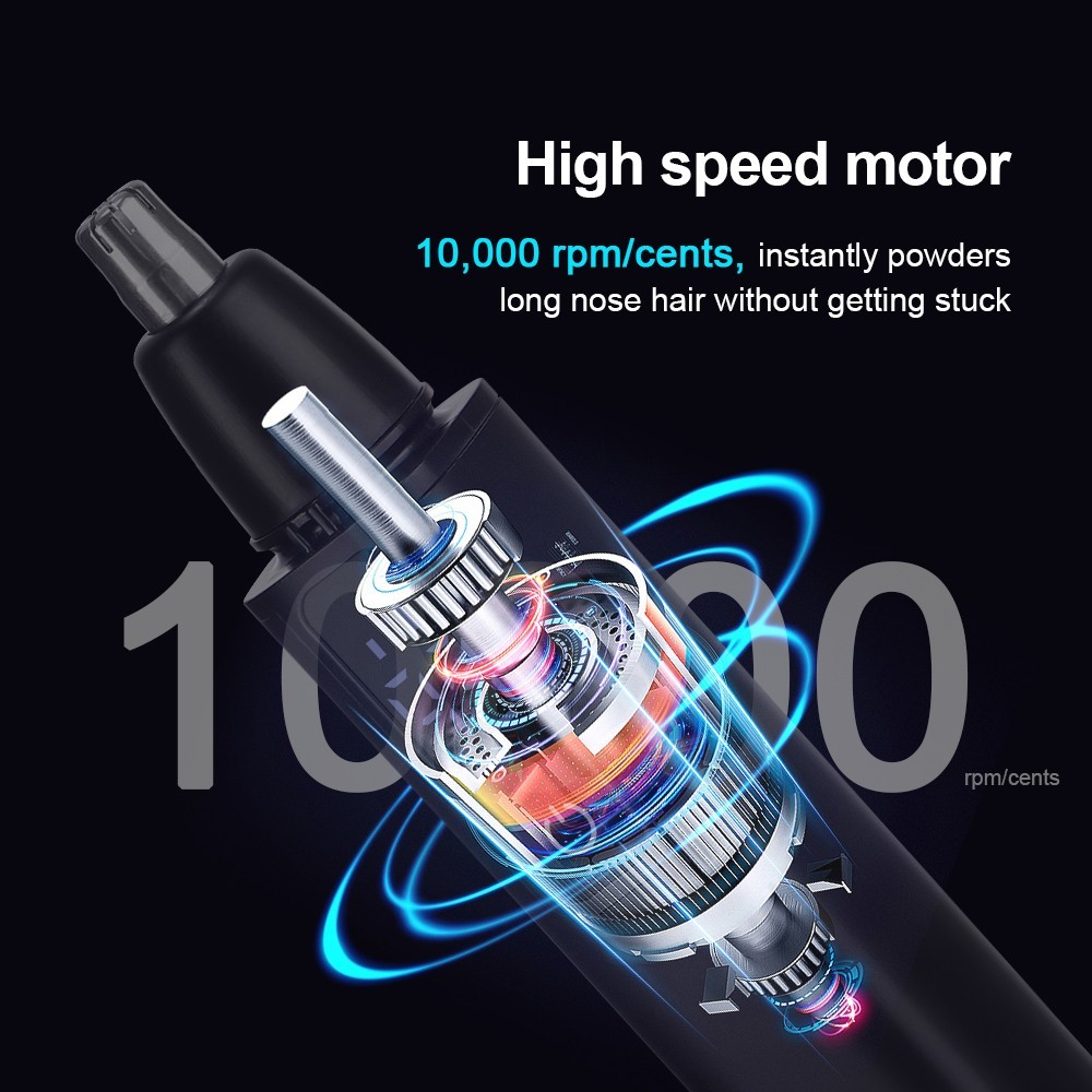 Ear and Nose Hair Trimmer with LED indicator USB Rechargeable Water Resistant