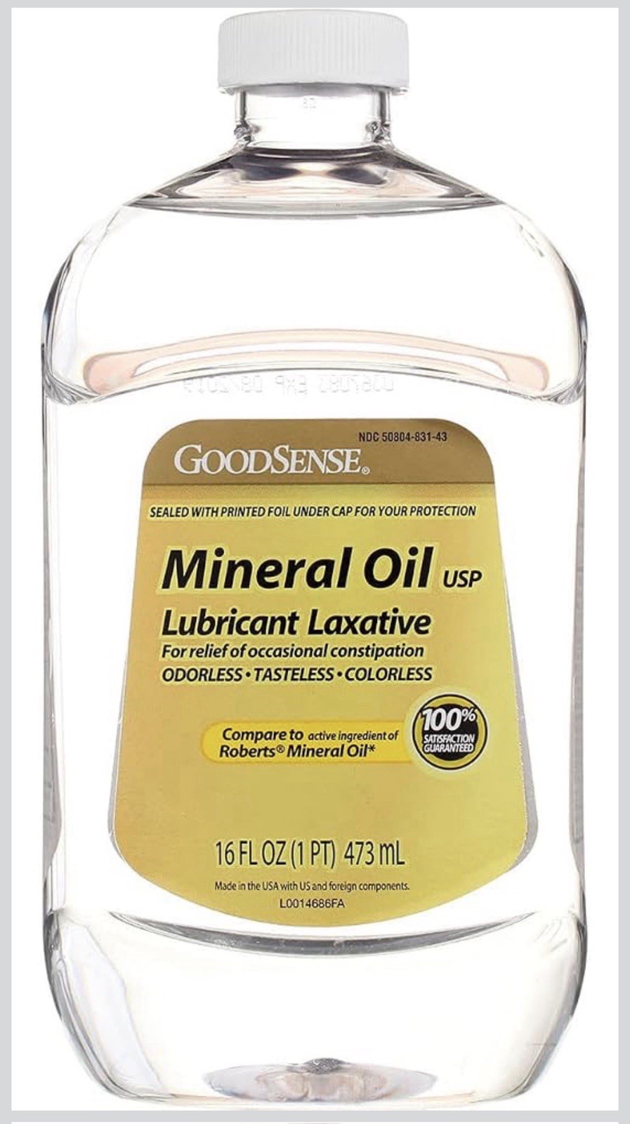 Swan Mineral Oil USP Lubricant Laxative 16 oz Odorless Tasteless