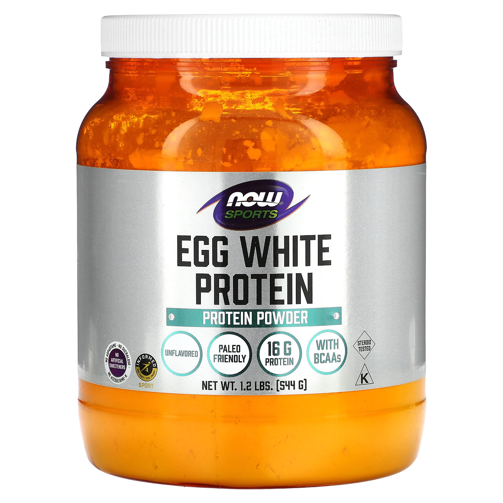 Now Foods, Sports, Eggwhite Protein, 1.2 lbs (544 g), High Protein, Non-GMO