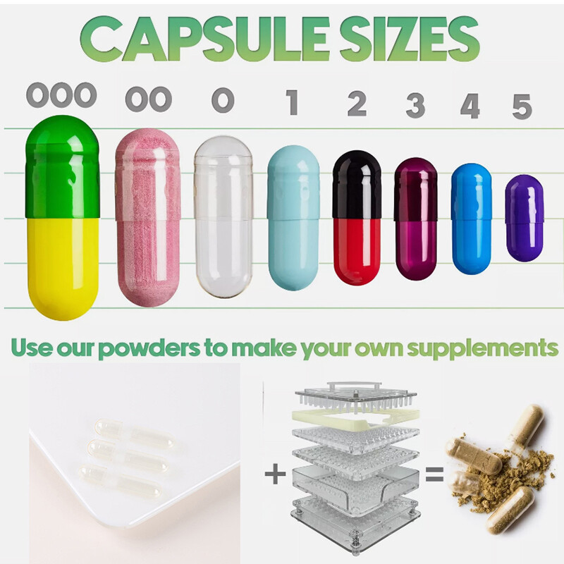 Size 00 Separated Capsules 1/2/4/10K Gelatin Empty Capsules in Bags Halal