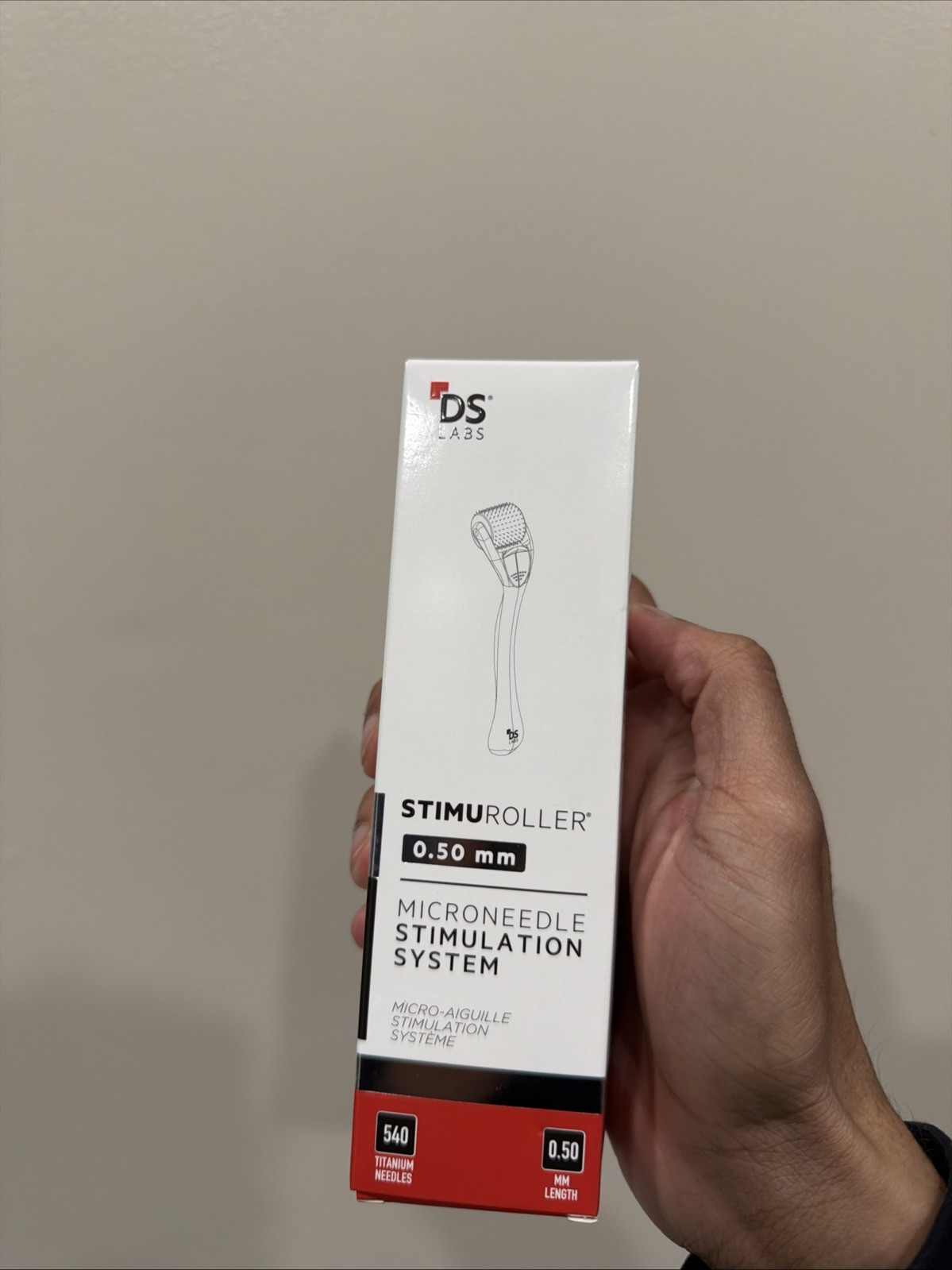 DS Labs StimuROLLER Derma Roller 0.5mm Hair Growth Tool New