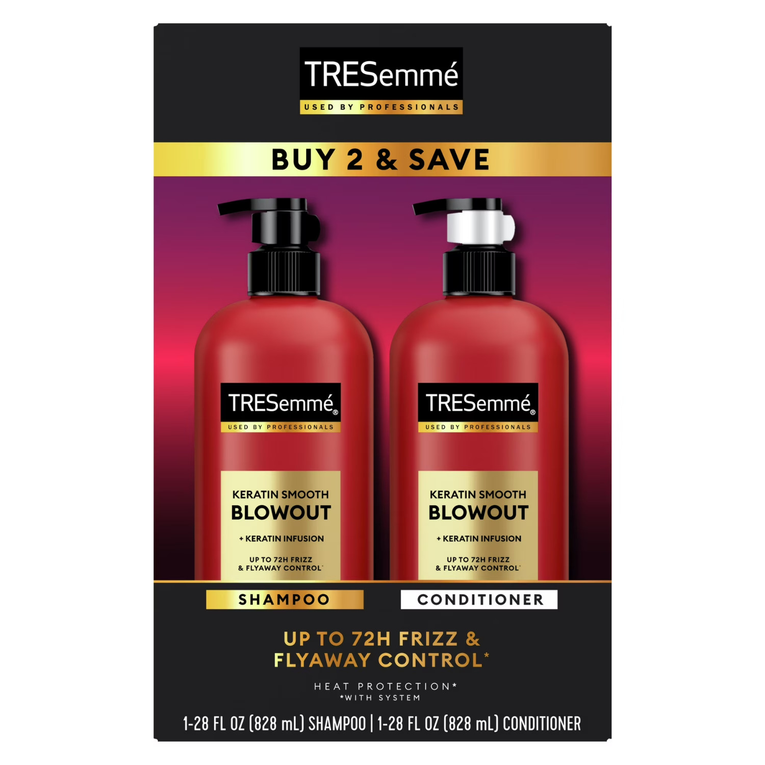 Tresemme Keratin Smooth Anti-Frizz Shampoo & Conditioner Set 28 fl oz 2-Count