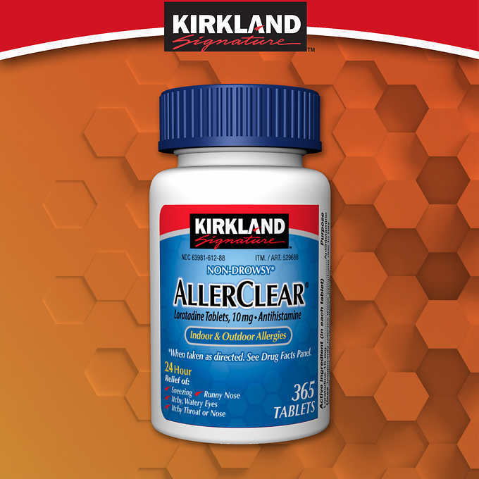 Kirkland Aller-Clear Non-Drowsy Allergy Loratadine 10mg 365 Tablets – Fresh!
