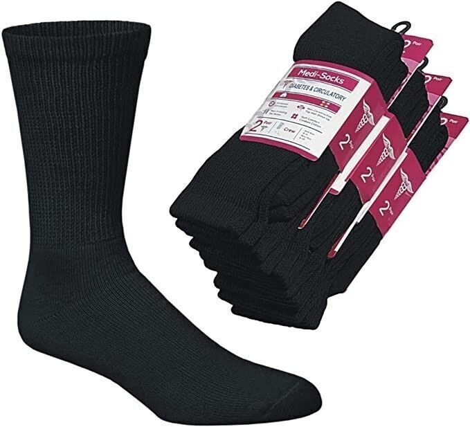 6-12 Pairs Mens Women’s Circulatory Cushion Cotton Diabetic Crew Socks Size 9-11