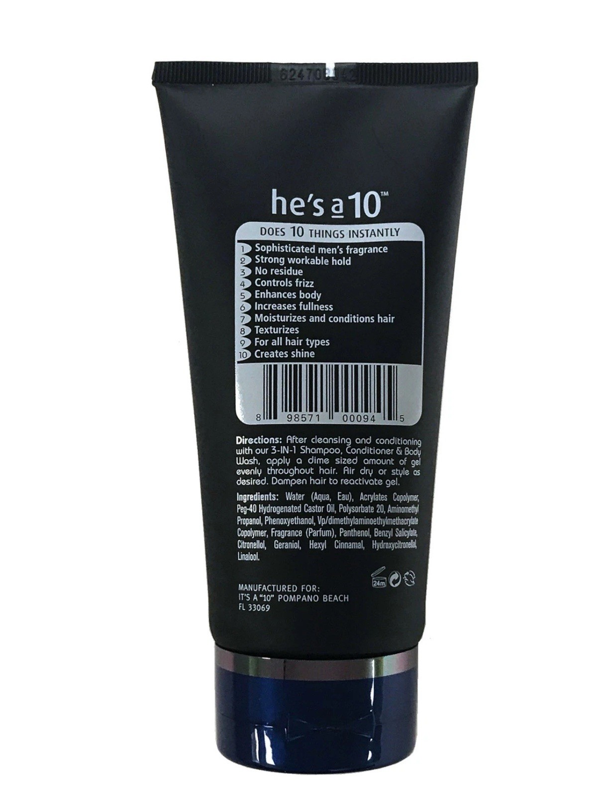 It’s a 10 He’s A 10 Miracle Defining Gel 5 oz 148 ml Mens Hair Styling Gel NEW