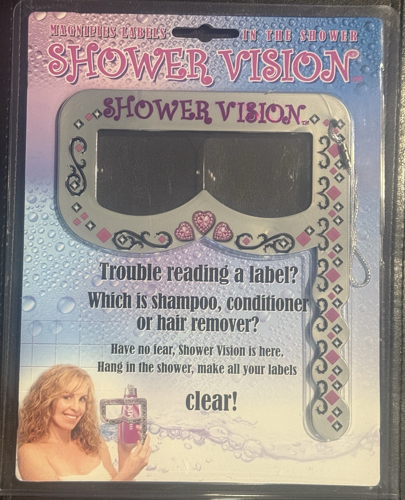 Shower Vision [897556002028] Magnifies Labels in the Shower – Waterproof