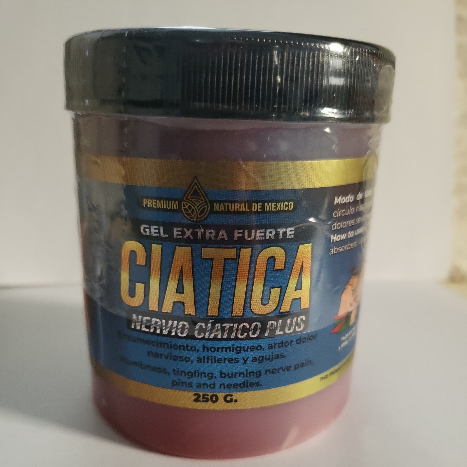 Ciatica Gel Nervio Ciatico Plus Gel Extra fuerte 250gm Natural de Mexico