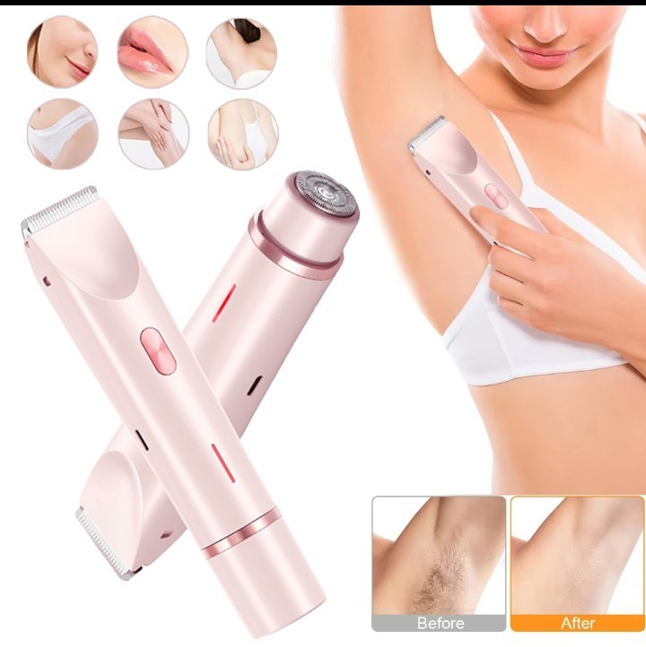2in1 Women Electric Hair Remover Shaver Double Head Waterproof Bikini Trimmer