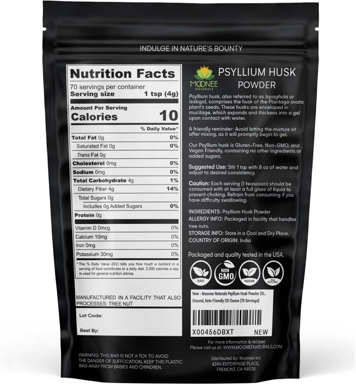 Versatile Psyllium Husk Powder 10 OZ | Supports Digestion & Weight Management