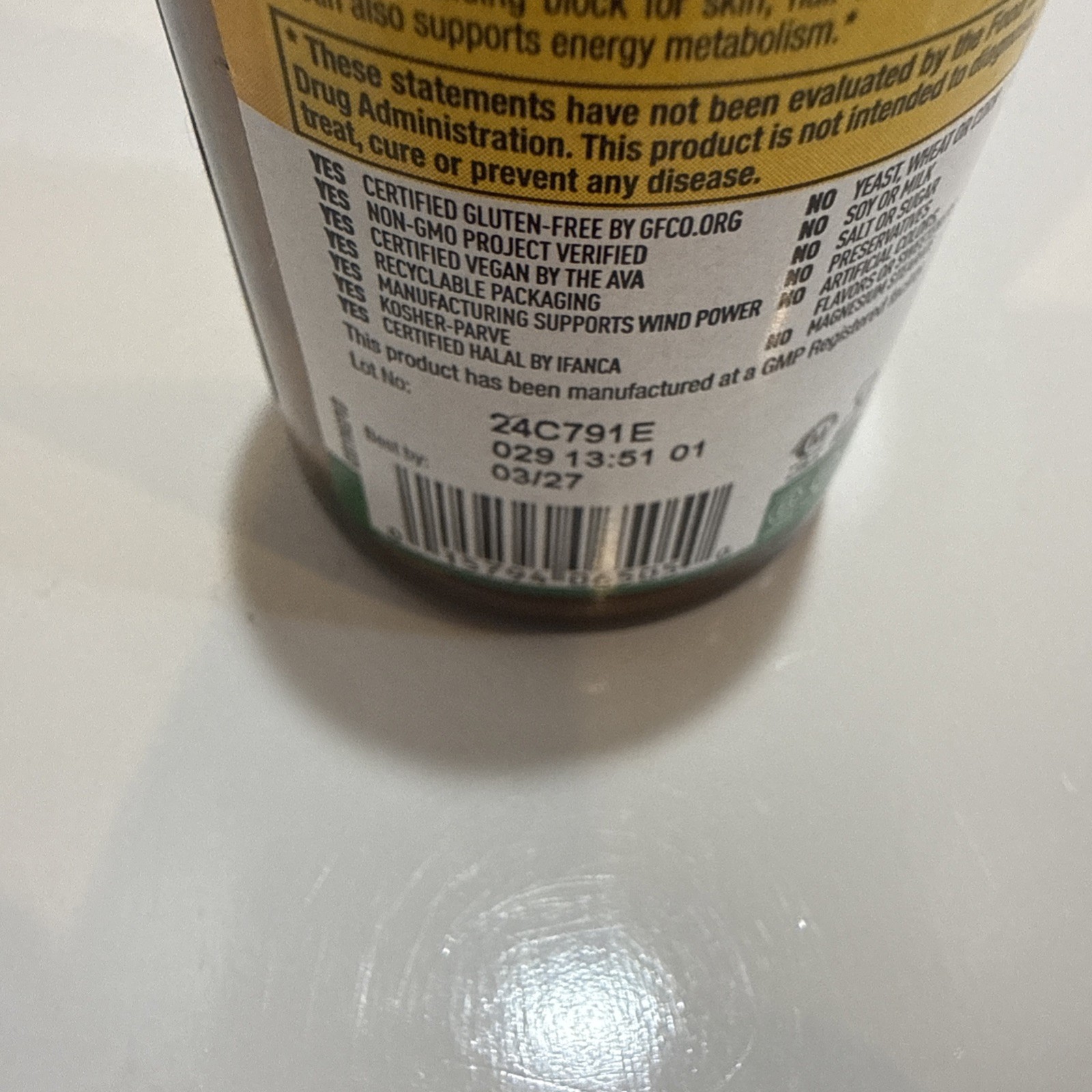 Country Life Biotin High Potency 5 mg 60 Vegan Caps Gluten-Free, GMP Quality