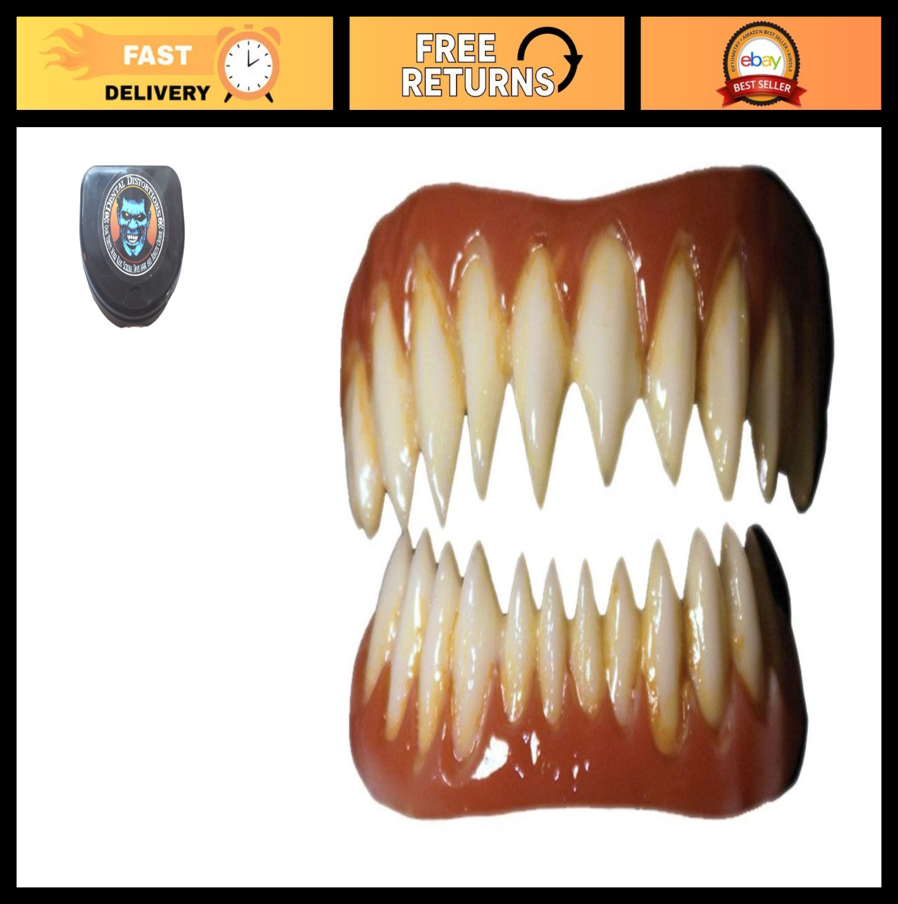 Evil FX Fangs 2.0 – Realistic Dental Veneers for Halloween, Cosplay, Adults