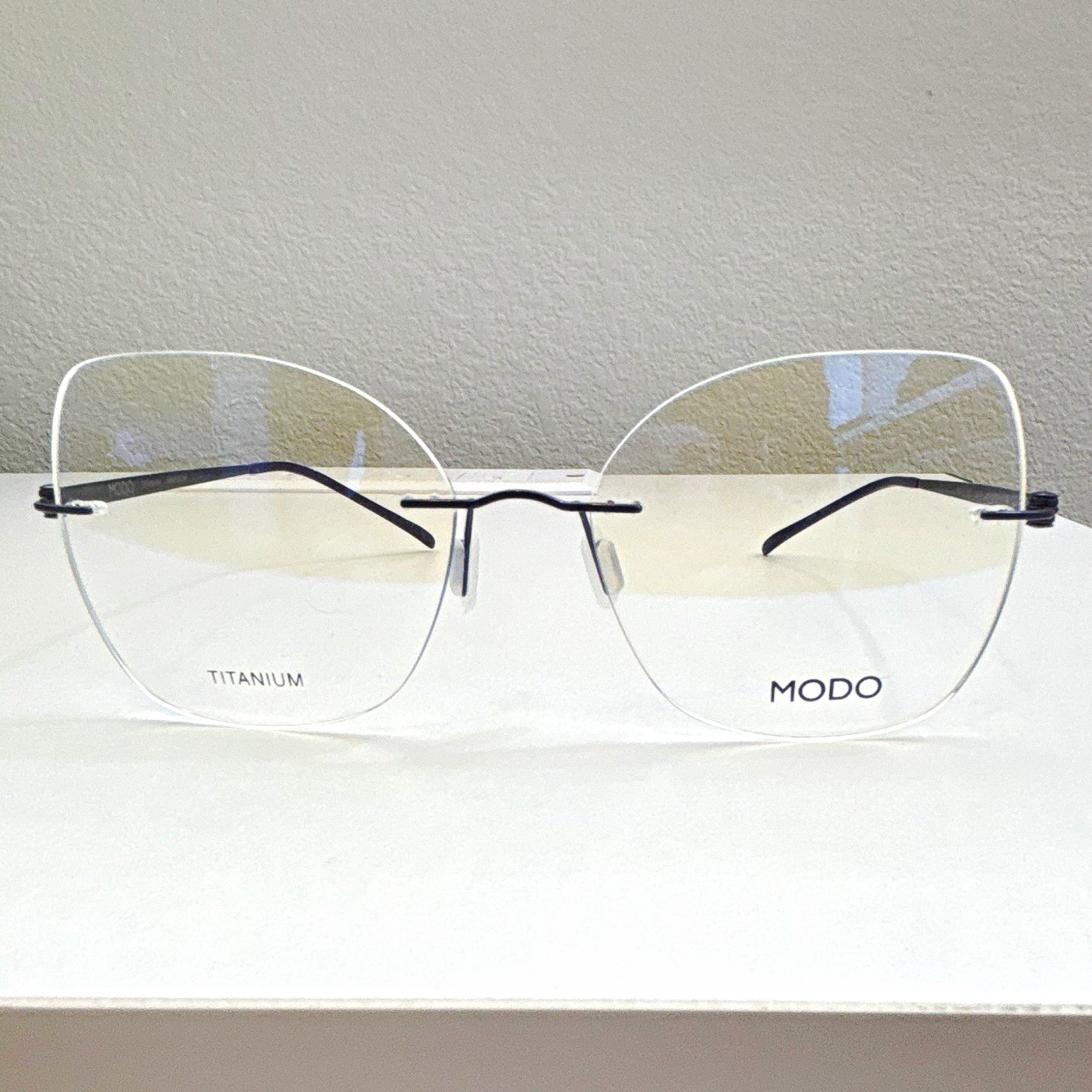 MODO 4609 SPUR Titanium Rimless Eyeglasses Black Unisex Adults 52-16-142