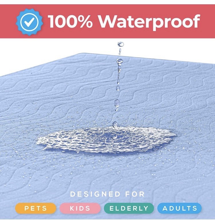 Utopia Bedding Waterproof Bed Pads 34 x 36 in Medium Absorbency, Blue (4)