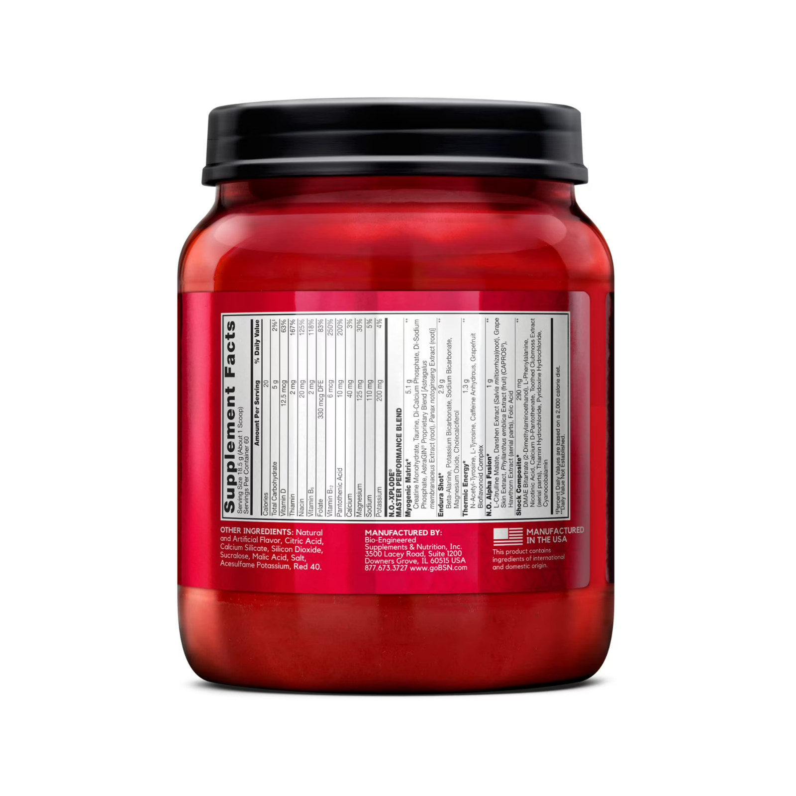 BSN N.O. Xplode Pre Workout Powder Watermelon 60 Servings Energy Performance