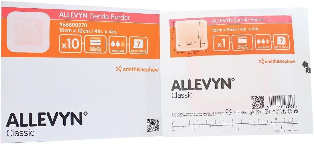 Smith and Nephew 66800270 Gentle Border Dressing 4″ X 4″ Box of 10
