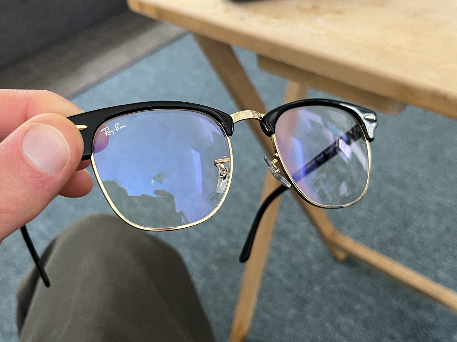Ray-Ban Eyeglasses Frames RB3016 CLUBMASTER 901/BF Blue Light Lenses 51-21-145