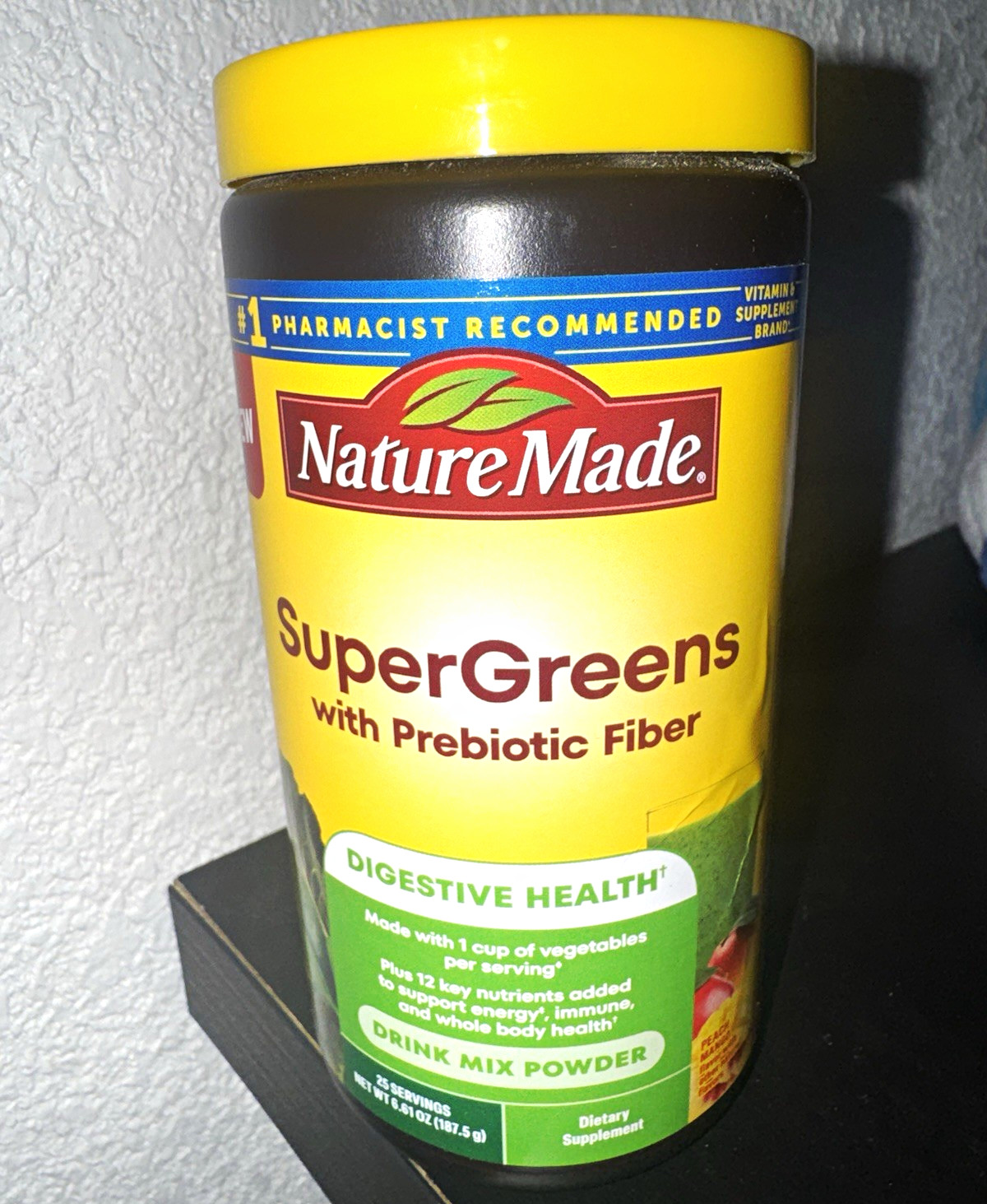 Nature Made SuperGreens Powder Prebiotic Fiber Digestive Health 6.61oz