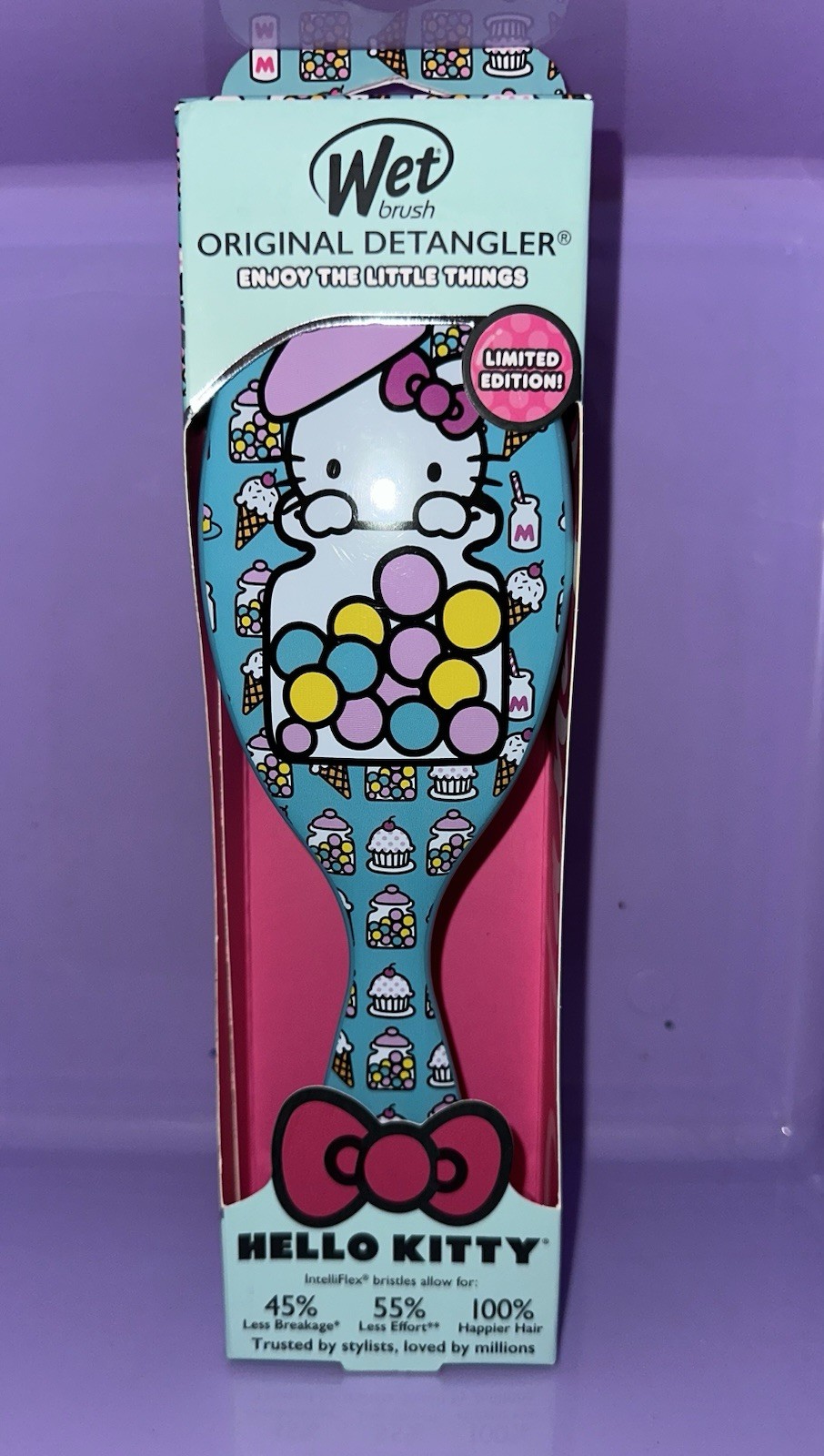 Hello Kitty Wet Brush Original Detangler HK Bubble Gum Full Size Ltd Ed. NIB