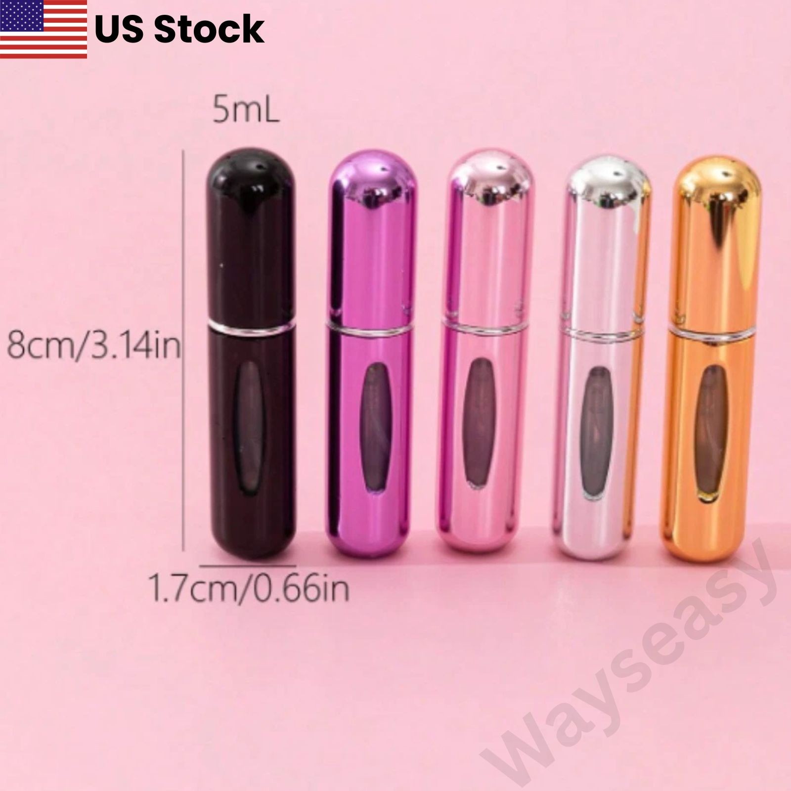 Refillable Perfume Atomizer Spray Bottle 5ml Travel Mini Portable Pump Container