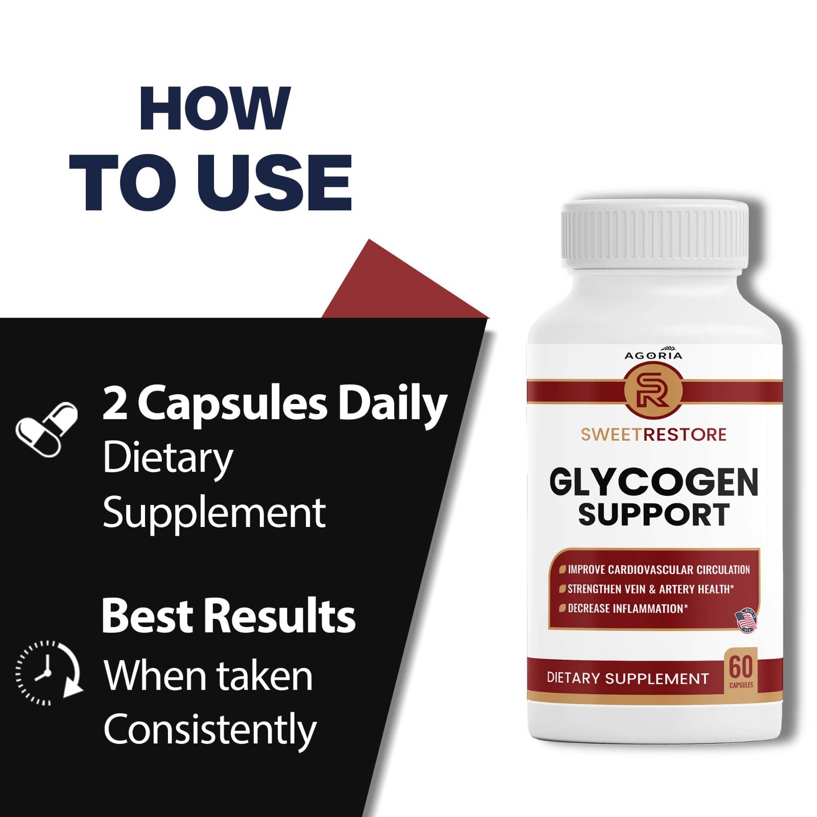 (2 PACK) Sweet Restore Glycogen Support Capsules, Joint Support (120 Capsules)