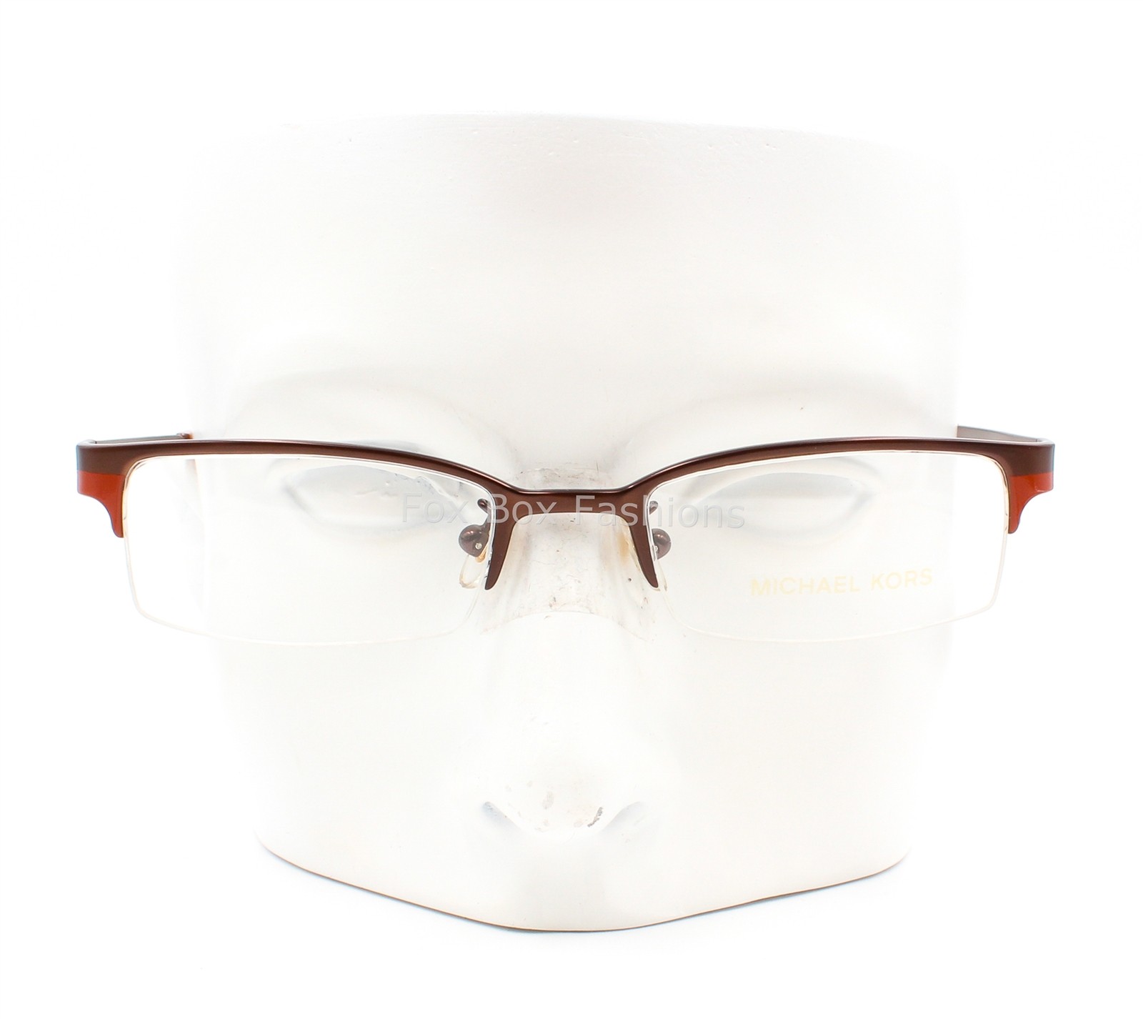 Michael Kors MK 127 219 Semi Rimless Eyeglasses Glasses Brown & Red 49mm (Small)