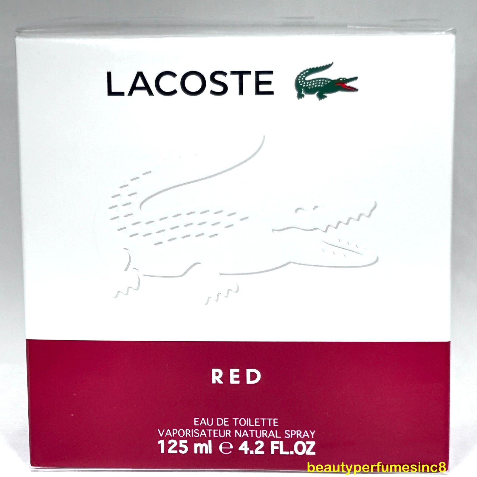 Lacoste Red by Lacoste Eau De Toilette 4.2 oz Men New Packaging & New Bottle