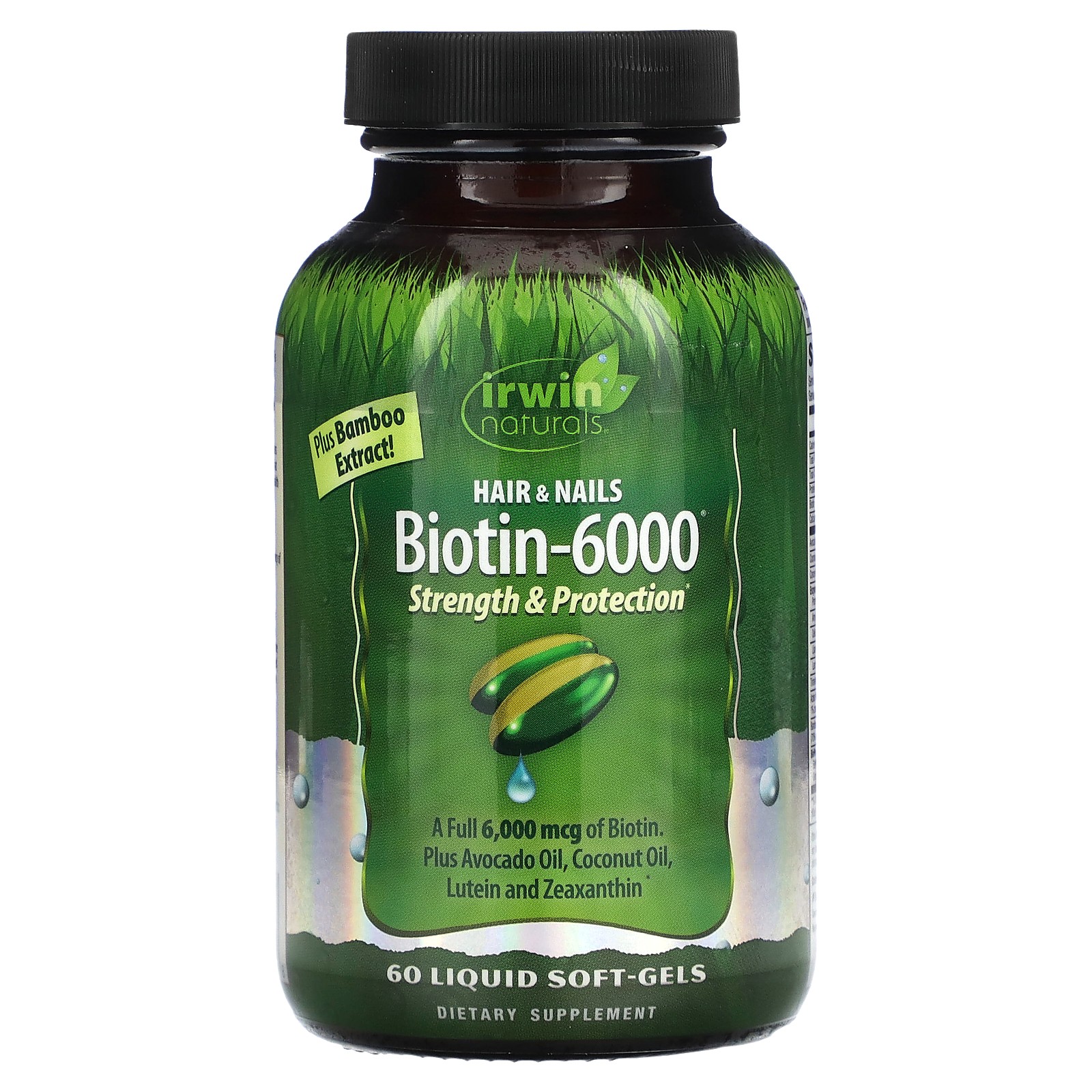 2 X Irwin Naturals, Biotin-6000 , 60 Liquid Soft-Gels-worldwide
