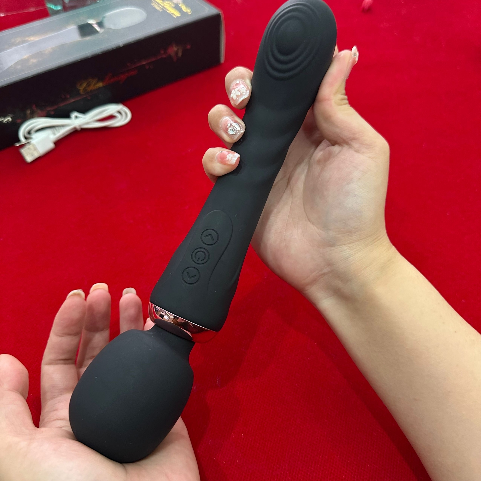Handheld Massager Wand Vibrating Massage Full Body Therapy 2 Motor Dual Vibrator