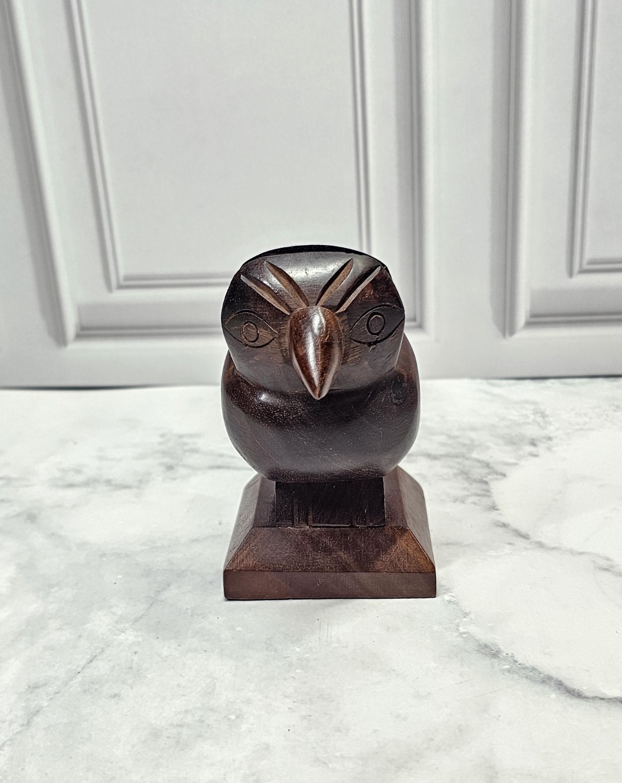 Hand Carved Wood Bird Eye Glass Holder MATR BOOMIE Made In India