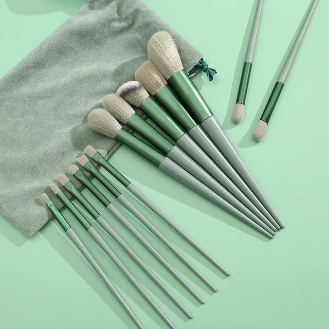 13PCS Makeup Brush Set with Bag Soft Foundation Blush Eyeshadow Cosmetic Tools