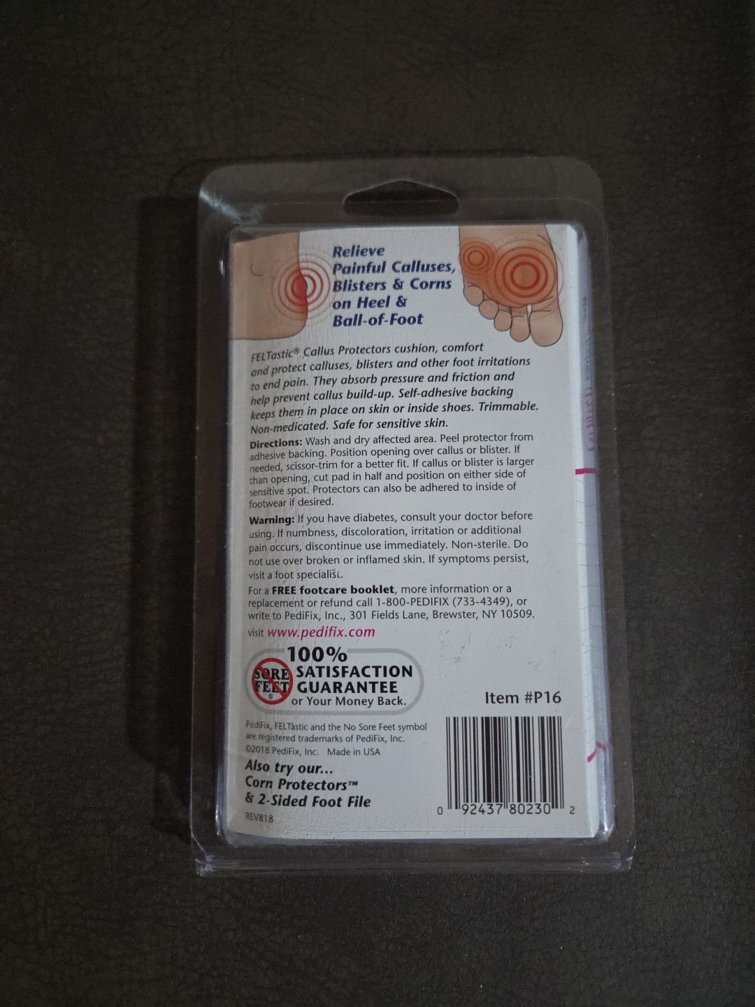 PediFix FELTastic Callus Protectors Cushion Relieves Pain Sore Spots 8 Pieces
