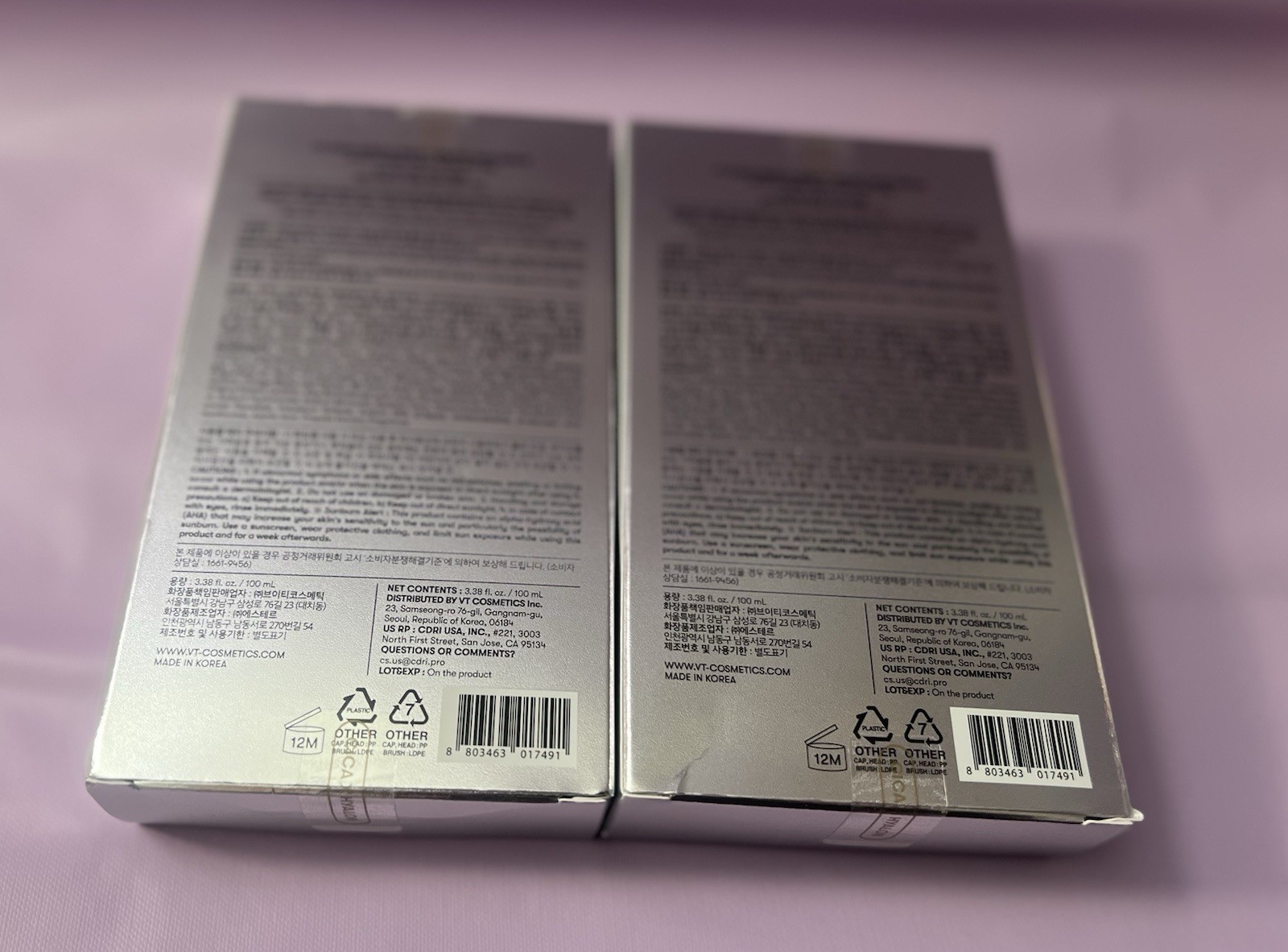 2 pc of VT PDRN Reedle Shot Brush Hair Serum Brush Care Gentle Cooling 3.38 oz
