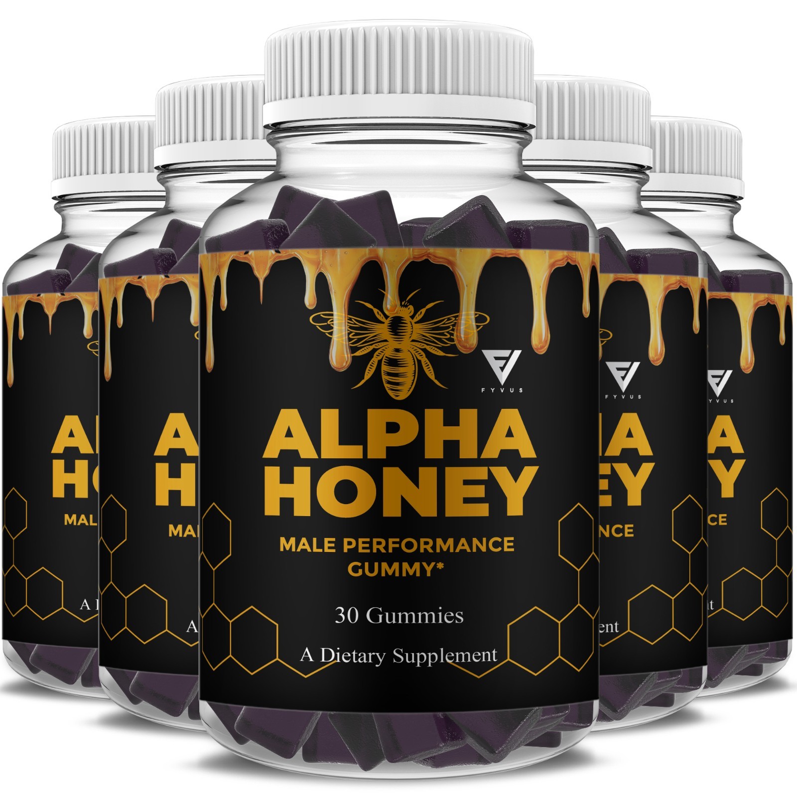 (5 Pack) Alpha Honey Performance Gummies, AlphaHoney Supplement (150 Gummies)