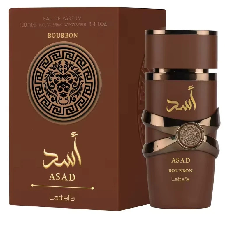 Lattafa Asad Bourbon for Unisex Eau de Parfum Spray 3.4 oz 100ml