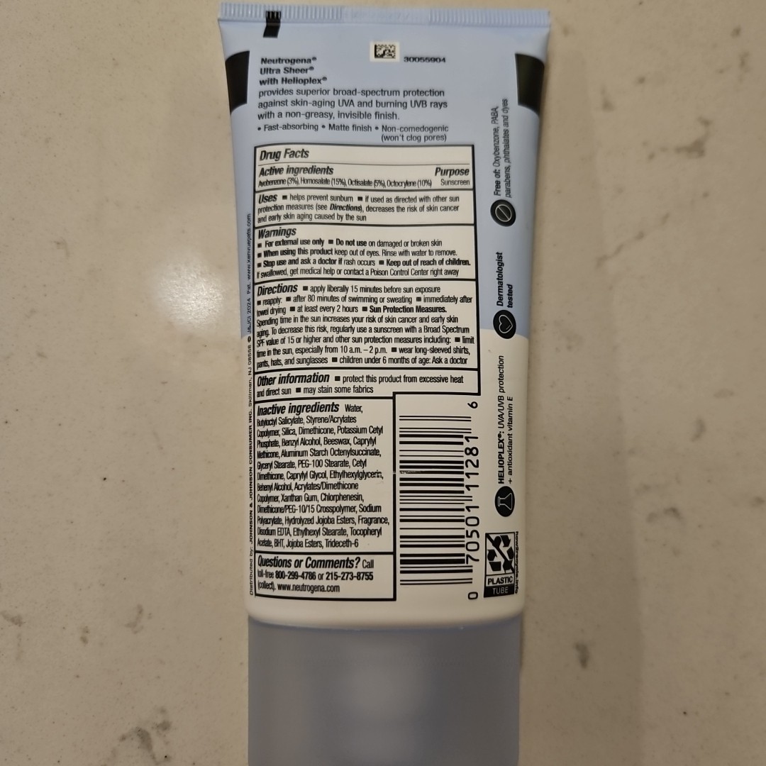 Neutrogena Ultra Sheer Dry-Touch SPF 70 Sunscreen 70 Lotion 5oz Exp: 2025+