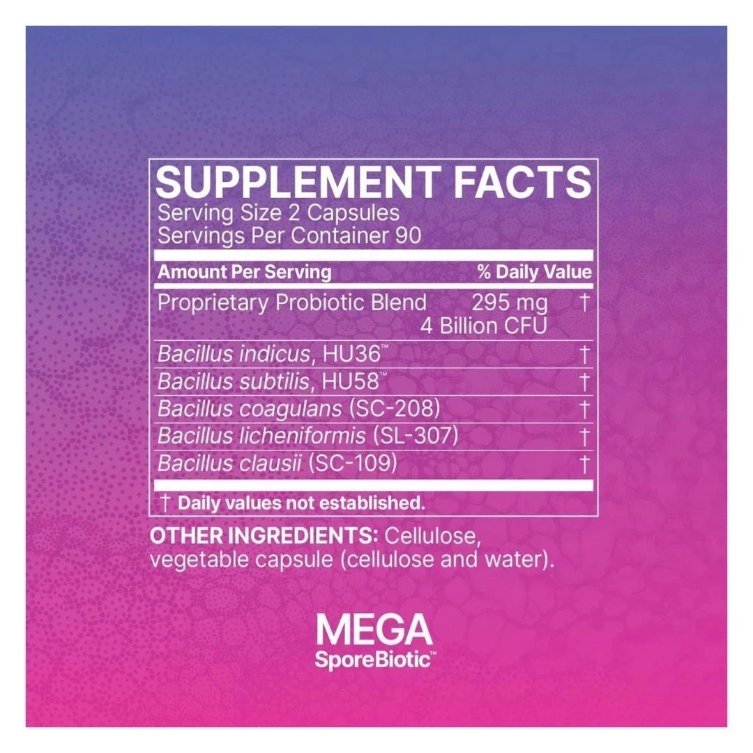 Mega Sporebiotic 180 Probiotic for Gut Health,Microbiome 1 bottles forMen &Women