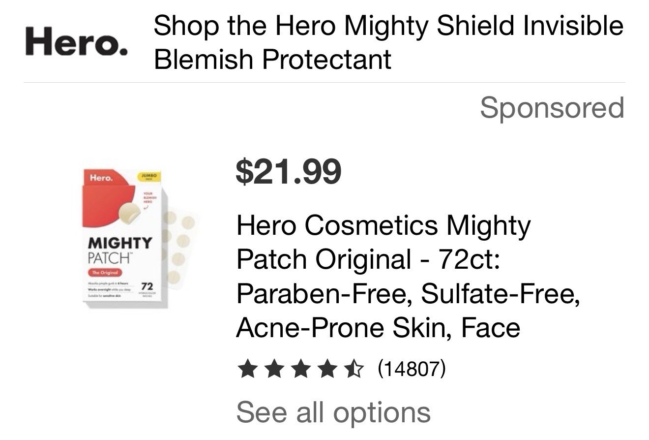 Hero Mighty Patch The Original Hydrocolloid Acne Patches Jumbo Pack 75 Ct