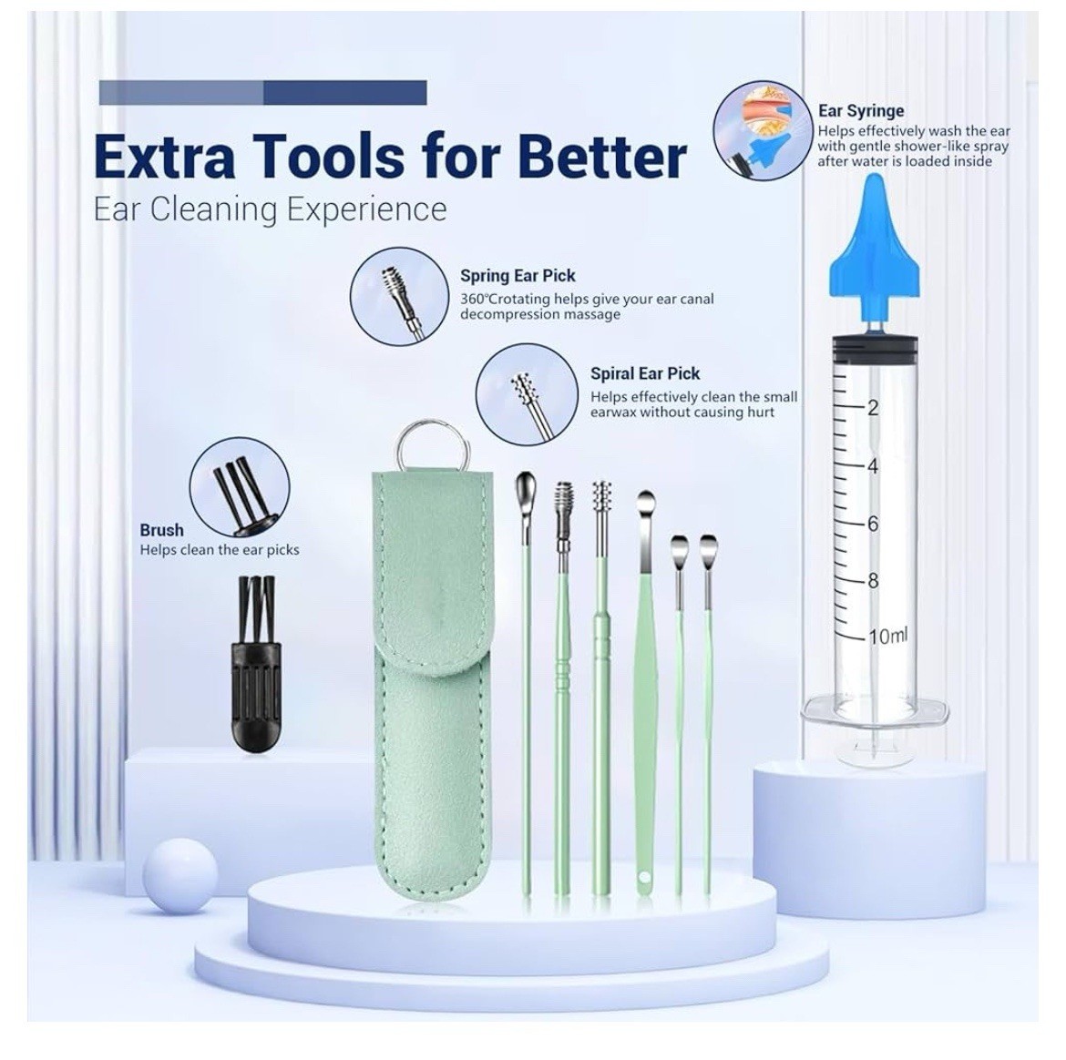 Visual Ear Scoop Built-in HD Camera LED Light Luminous Smart Ear Wireless Kit