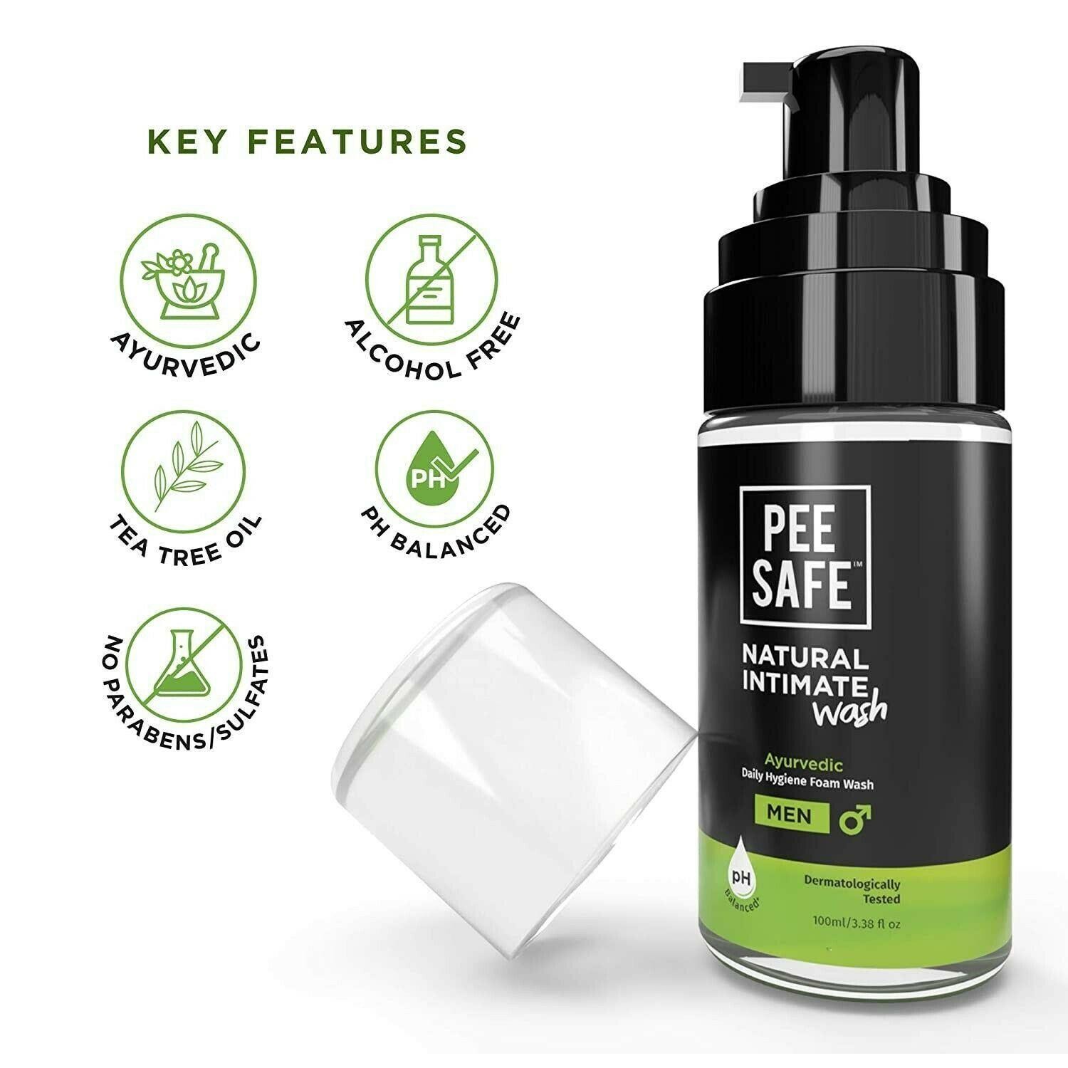 Pee Safe Natural Intimate Wash for Men with Ayurvedic Extracts – 100 ml