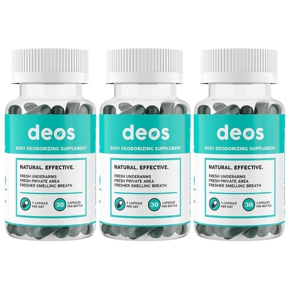 3PACK DEOS Internal Deodorant Supplement – Full Body Deodorizer – (90 Capsules)